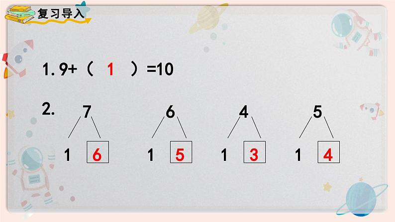 【最新教材插图】人教版小学一年级数学上册第八单元第1课时《9加几》精品课件第2页