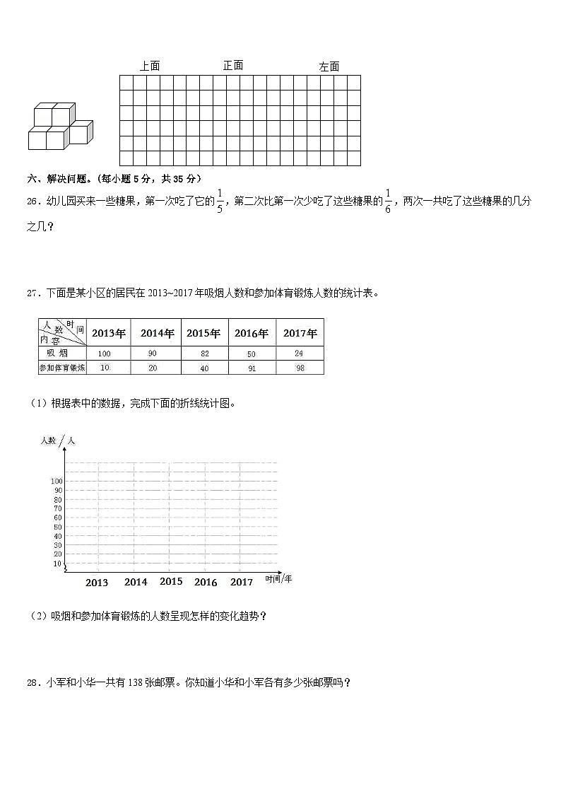 2022-2023学年上饶市余干县数学五下期末调研试题含答案第3页