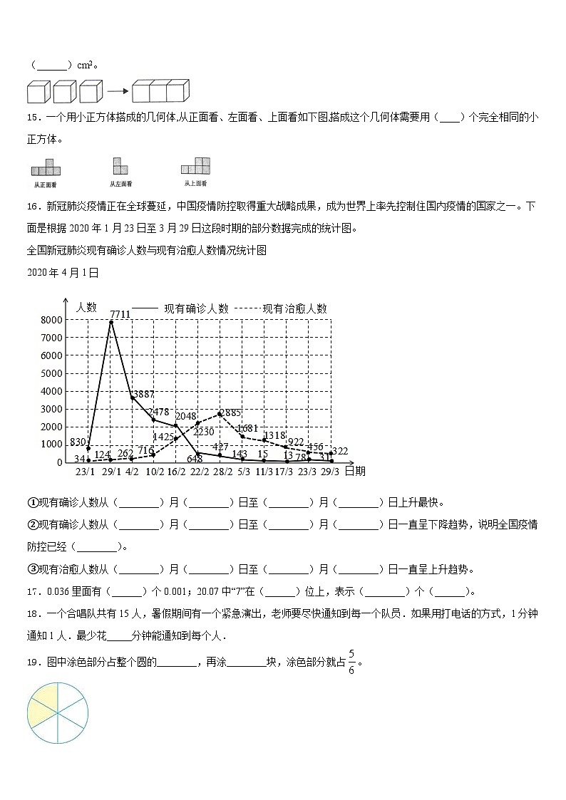 2022-2023学年安康市汉阴县数学五年级第二学期期末预测试题含答案第2页