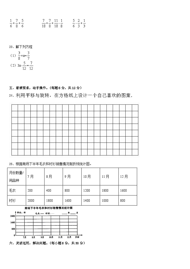 2022-2023学年江西省宜春市万载县数学五下期末达标检测试题含答案第3页
