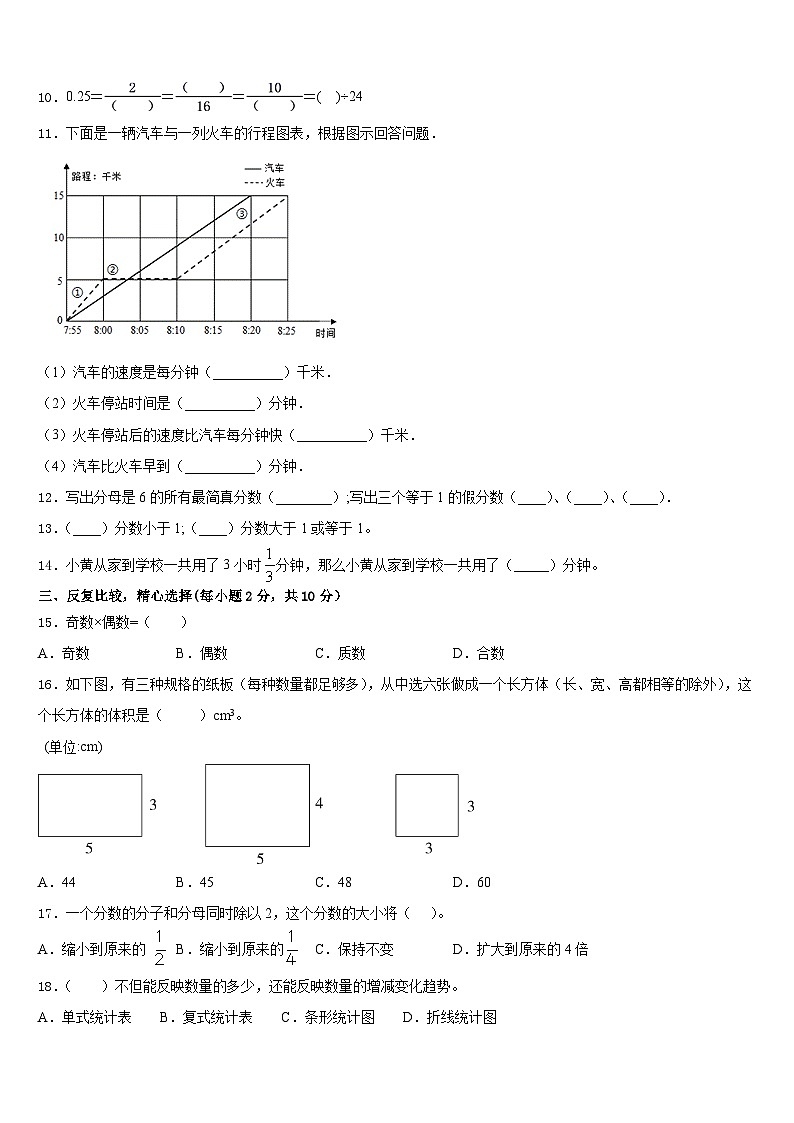 2022-2023学年河南省郑州市中原区数学五年级第二学期期末质量跟踪监视模拟试题含答案02