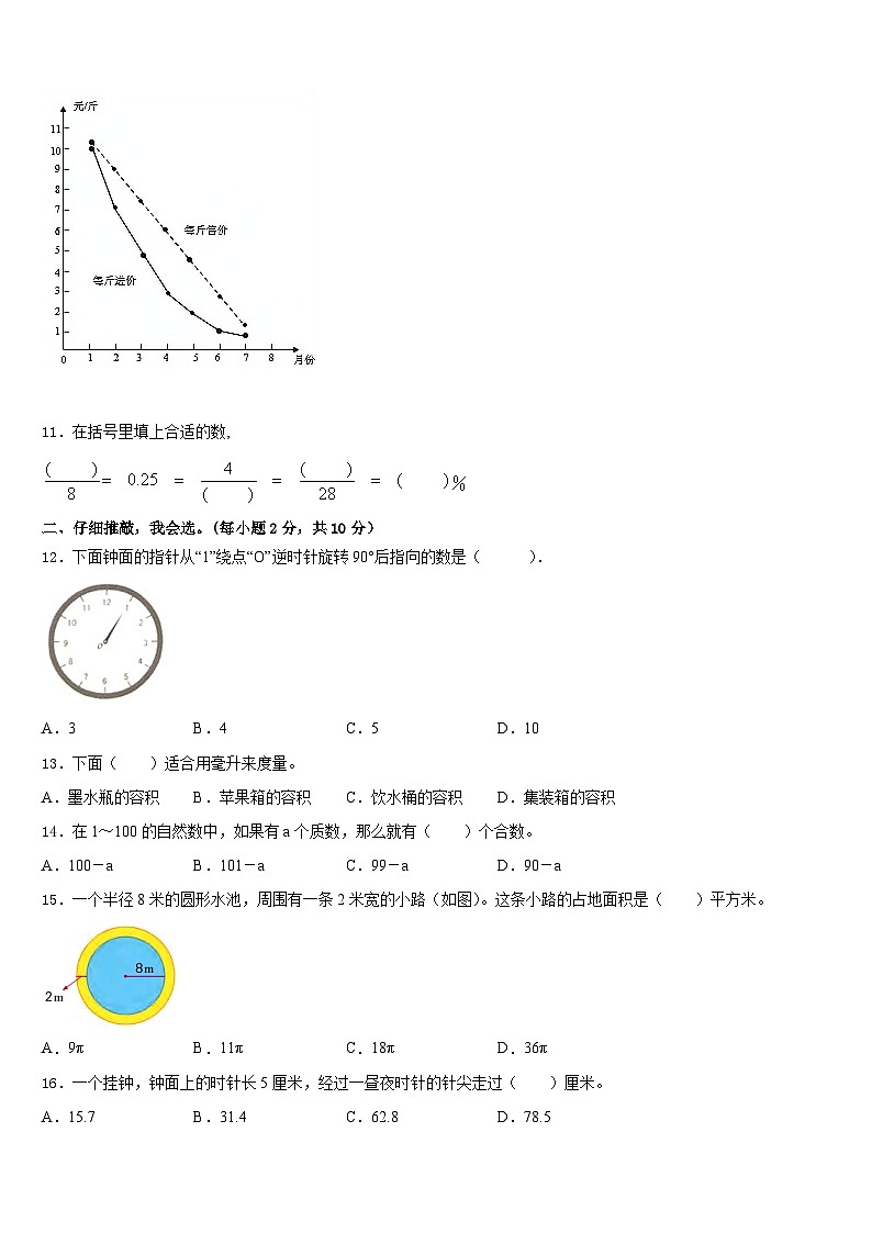 2022-2023学年苏州市昆山市五年级数学第二学期期末监测试题含答案02