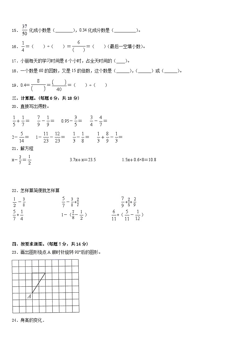 2022-2023学年衡阳市雁峰区数学五年级第二学期期末调研试题含答案第2页