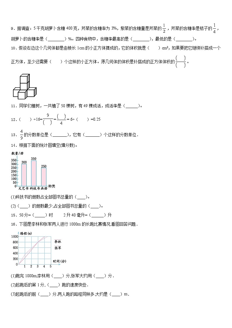 乐山市2022-2023学年数学五下期末联考模拟试题含答案02