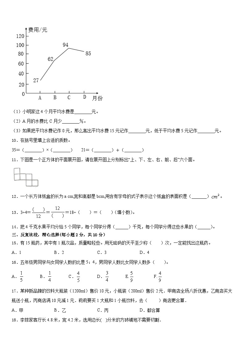 安徽省滁州市凤阳县2022-2023学年数学五下期末教学质量检测试题含答案第2页