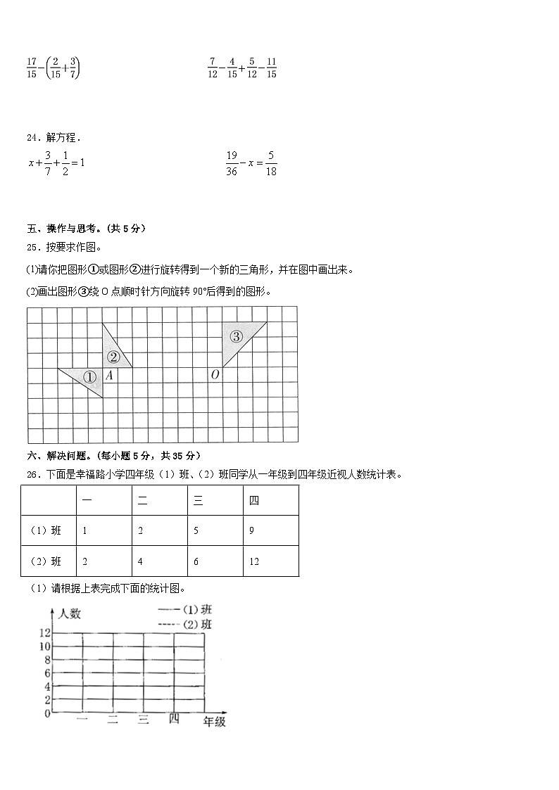 泉州市石狮市2022-2023学年数学五下期末调研试题含答案03