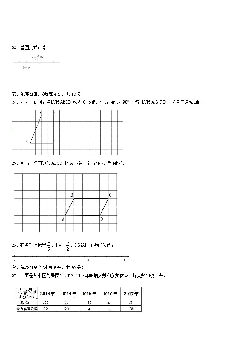 海北藏族自治州2022-2023学年五年级数学第二学期期末学业质量监测试题含答案第3页