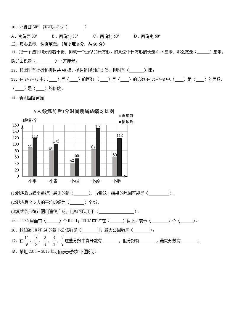 石家庄市裕华区2022-2023学年数学五年级第二学期期末质量跟踪监视试题含答案第2页