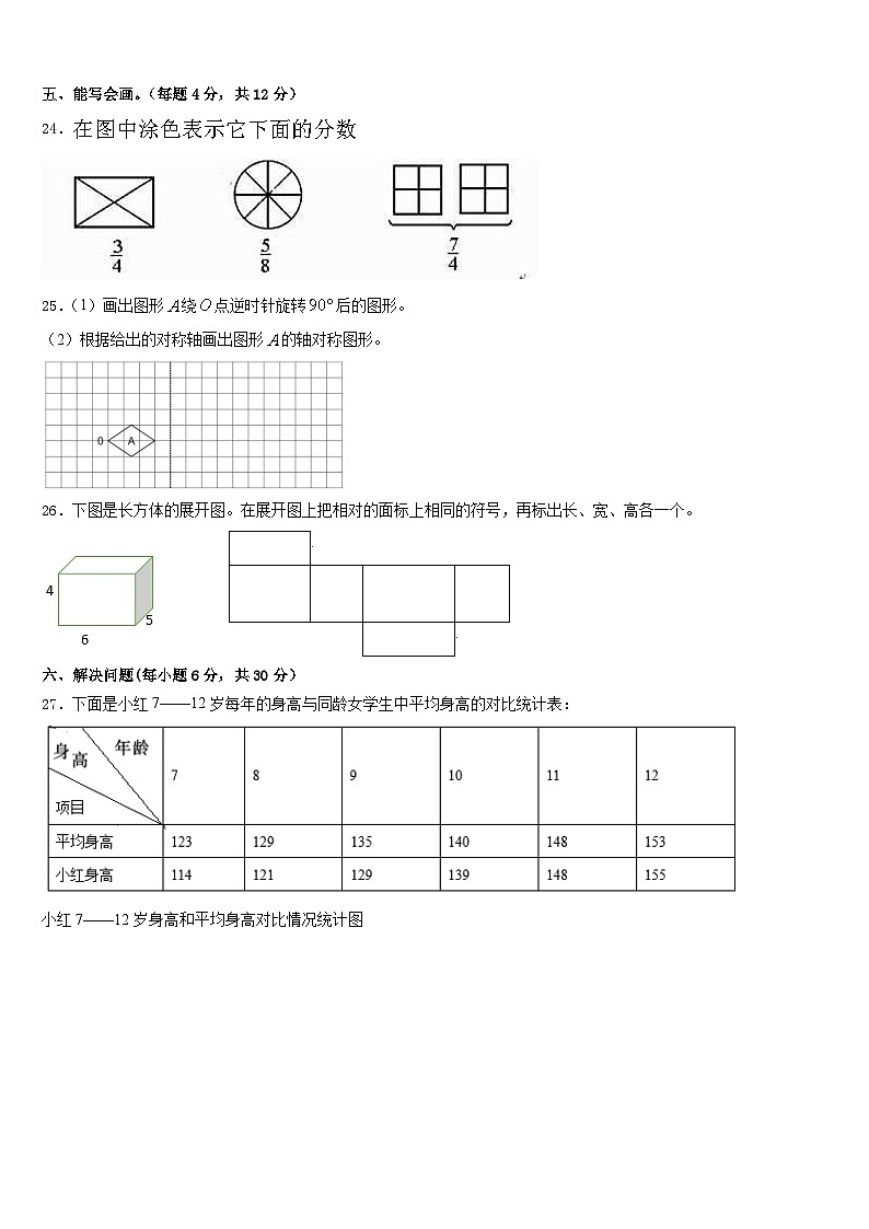 红河哈尼族彝族自治州红河县2022-2023学年数学五下期末考试试题含答案第3页