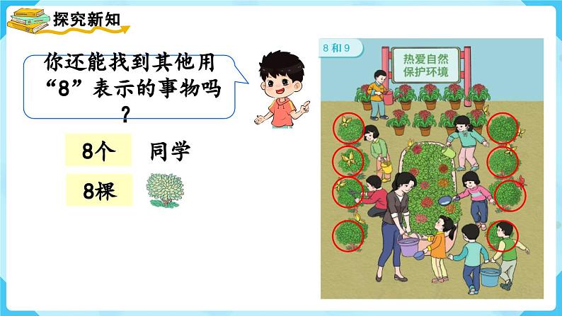 【最新教材插图】人教版数学一上 5.4《8和9的认识》课件+教案04