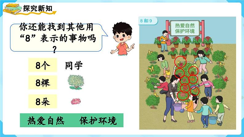 【最新教材插图】人教版数学一上 5.4《8和9的认识》课件+教案05