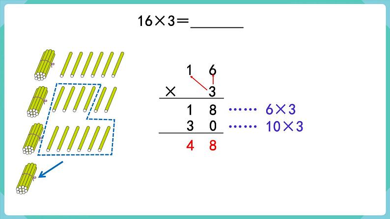 人教数学三年级上册6.4 笔算乘法(不连续进位)课件+教案04
