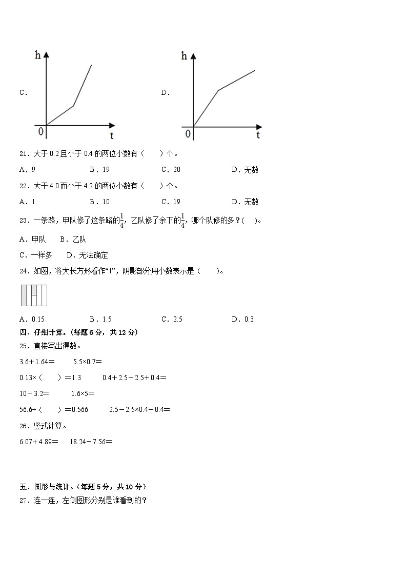 2022-2023学年甘肃省定西市岷县小学四年级数学第二学期期末达标检测模拟试题含答案03