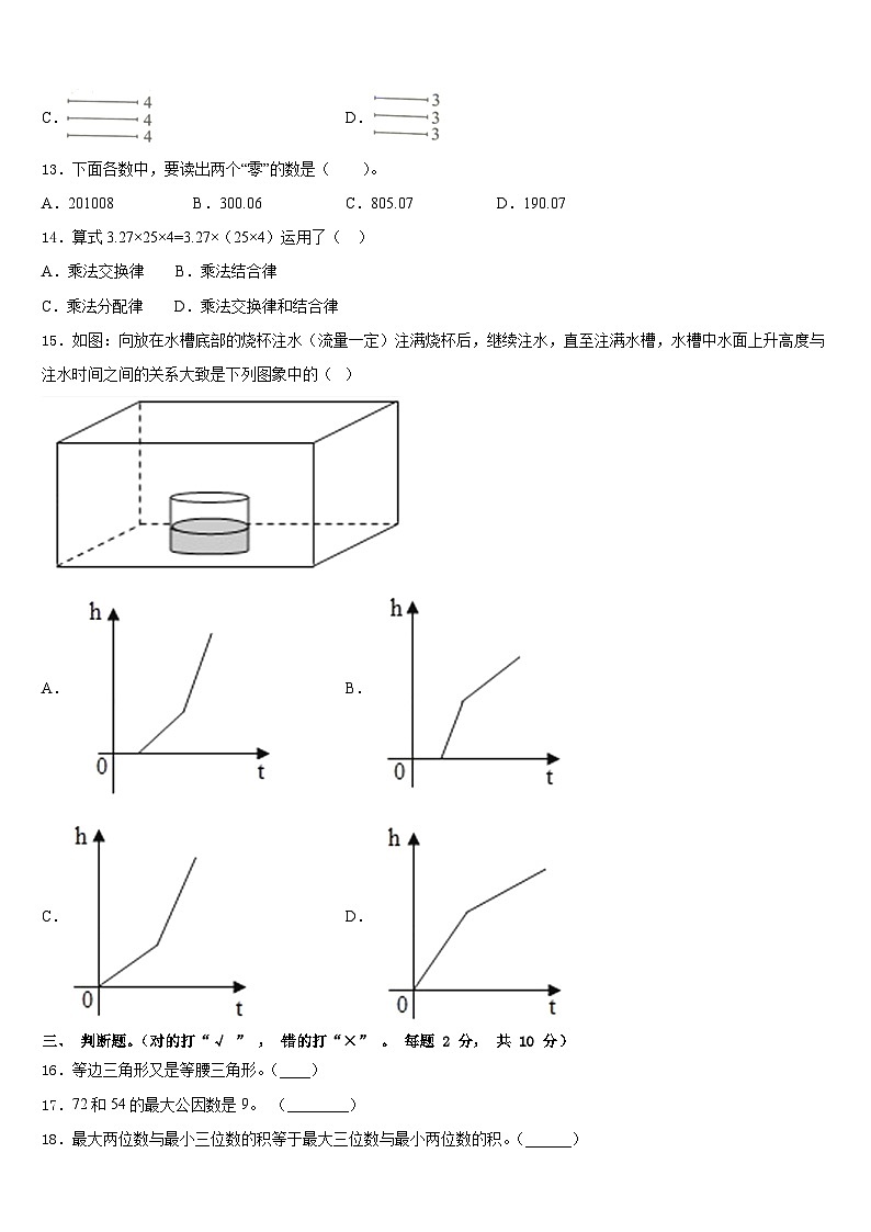 2022-2023学年福建省龙岩市长汀县数学四年级第二学期期末监测试题含答案第2页