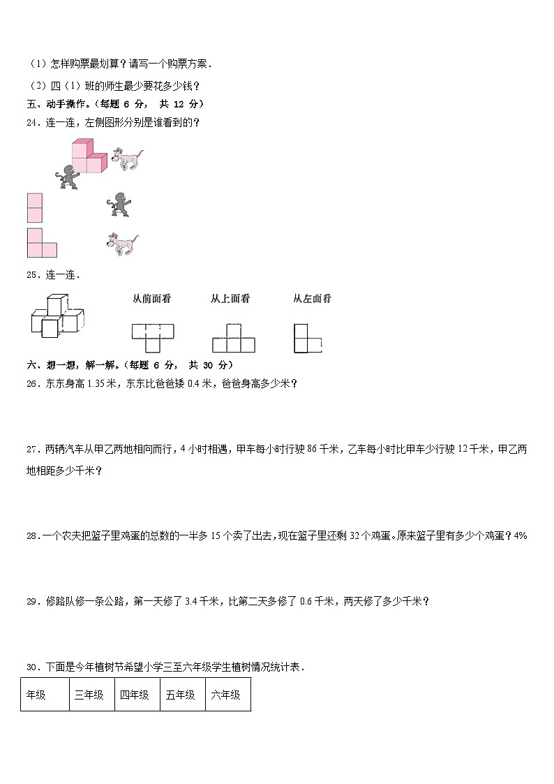 2022-2023学年锦州市太和区四年级数学第二学期期末经典试题含答案第3页