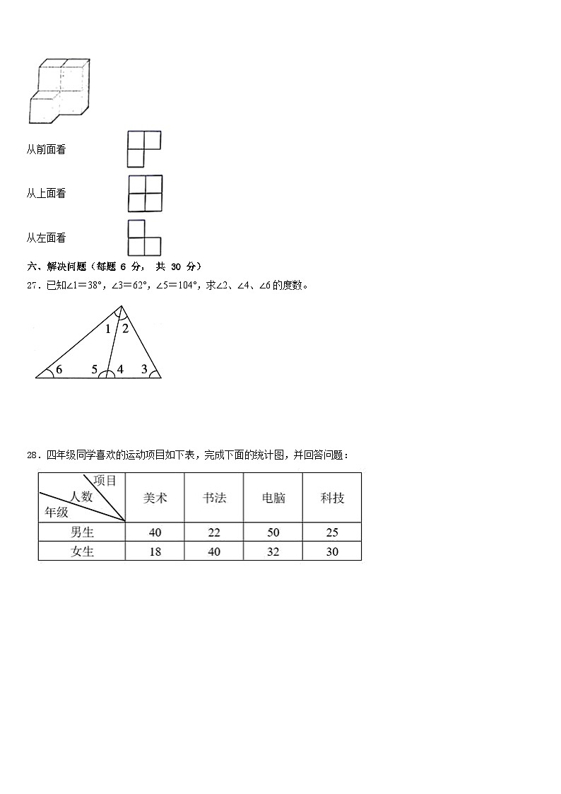 2022-2023学年黑龙江省鸡西市恒山区数学四下期末综合测试模拟试题含答案第3页