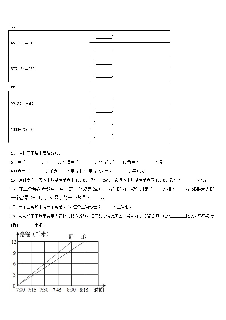 鸡西市2022-2023学年四下数学期末经典模拟试题含答案第2页