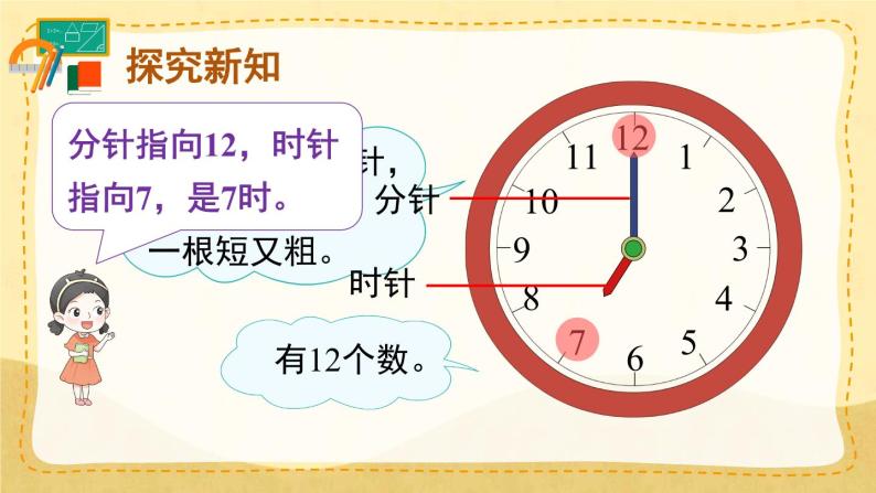 7.1 认识钟表 第1课时 （课件）一年级上册数学-人教版05