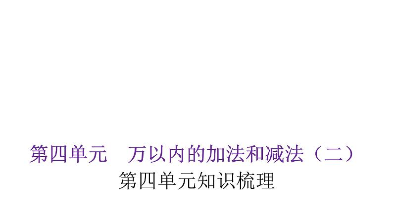 人教版小学三年级数学上册单元知识梳理教学课件01