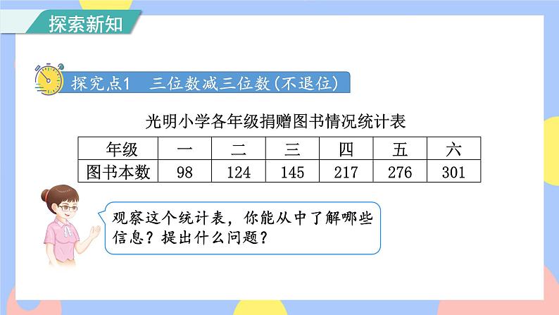 第3课时 三位数减三位数( 不退位和连续退位)(授课课件)第3页