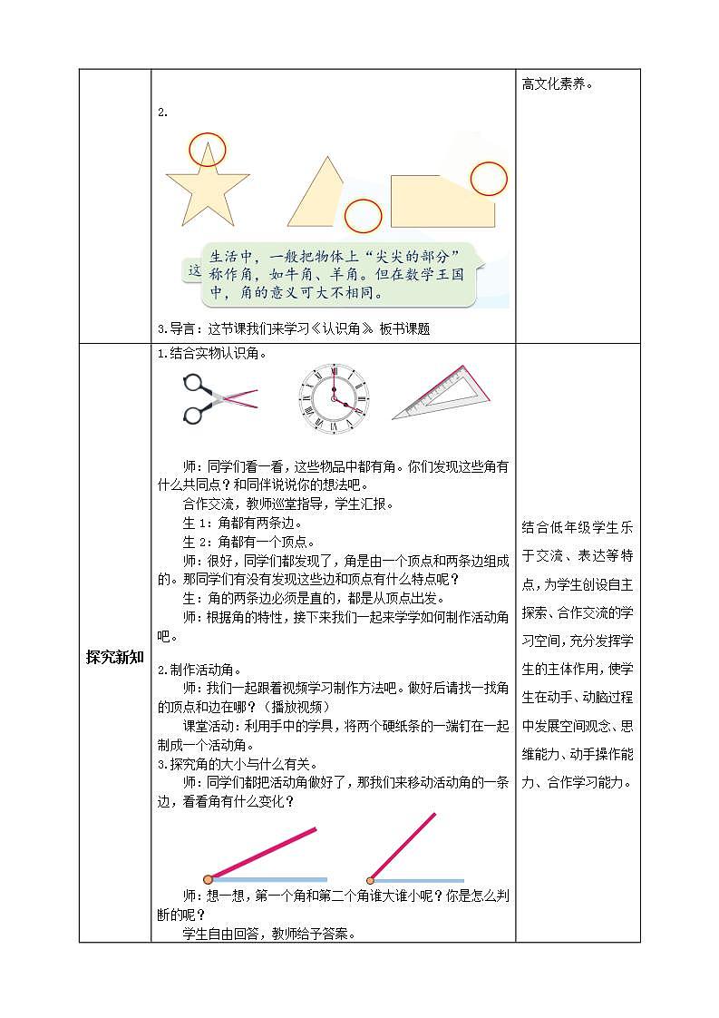 【核心素养】人教版数学二年级上册-3.1 认识角 课件+教案+学案+分层作业(含教学反思和答案)02