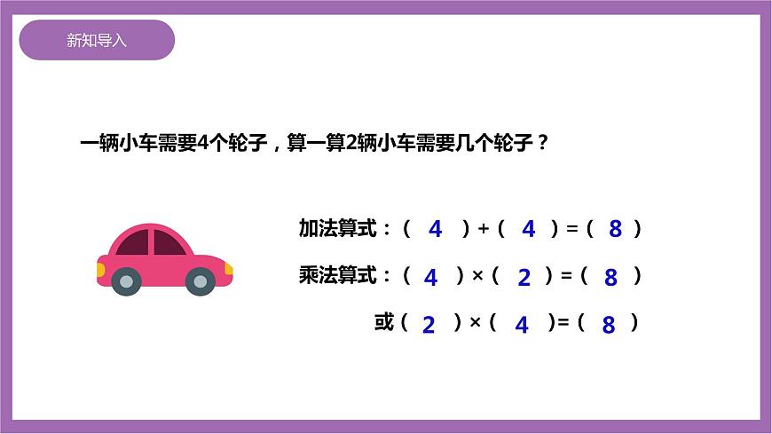 西師大版2上數(shù)學(xué) 1.2 1,2的乘法口訣 1 課件第3頁(yè)