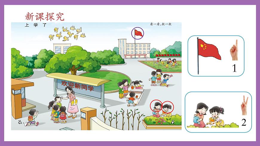 上學(xué)了 第1課時(shí) 數(shù)一數(shù) 課件 西師大數(shù)學(xué)一上第4頁