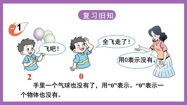 一 10以内数的认识及加减法(一)  2. 0的认识 课件第2页