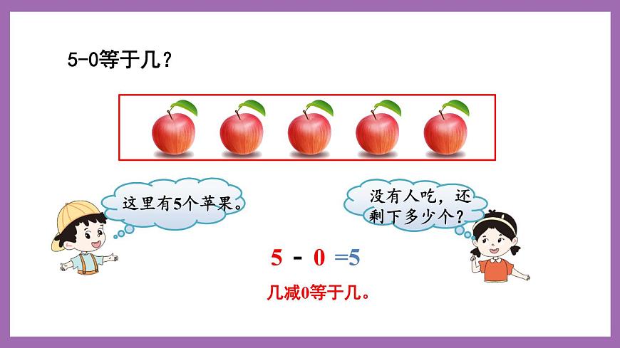 一 10以內(nèi)數(shù)的認識及加減法（一） 第3課時 和”0“有關的加減法 課件第4頁