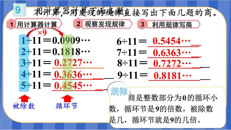 【同步备课】第三单元 第8课时 用计算器探索规律（课件）五年级数学上册（人教版）05