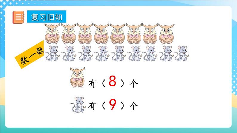 人教版数学一年级上册1.3《 练习一》 课件第2页