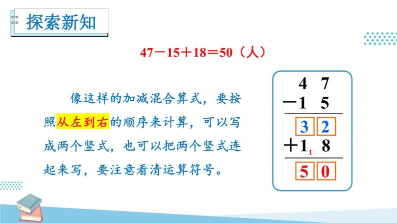 人教版小学数学2上 2《100以内的加法和减法（二）》3.连加、连减和加减混合 第2课时 加减混合 课件05