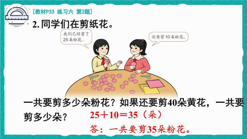 人教版小学数学2上 2《100以内的加法和减法（二）》 教材练习六 课件03