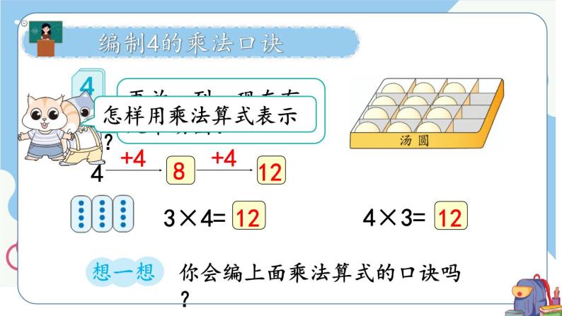 人教版小学数学2上 4《表内乘法（一）》2.2~6的乘法口诀 第3课时 4的乘法口诀 课件06