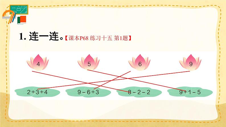 人教版小学数学1上 5《6~10的认识和加减法》 教材练习十五 课件第2页