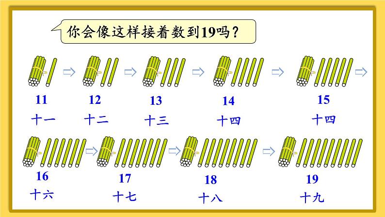 人教版小学数学1上 6《11~20各数的认识》第1课时 11~20各数的认识(1) 课件06