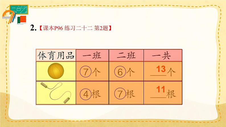 人教版小学数学1上 8《20以内的进位加法》 教材练习二十二 课件第3页