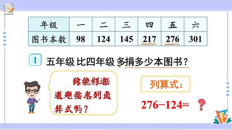 人教版小学数学3上 4《万以内的加法和减法(二)》2 减法 第1课时 三位数减三位数(不退位) 课件第5页