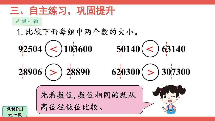 人教版小學(xué)數(shù)學(xué)4上 1《大數(shù)的認(rèn)識》第4課時 億以內(nèi)數(shù)的大小比較 課件第7頁