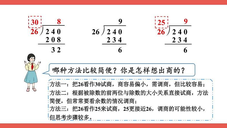 人教版小学数学4上 6《除数是两位数的除法》2.笔算除法 第6课时 除数不接近整十数的除法 课件第7页