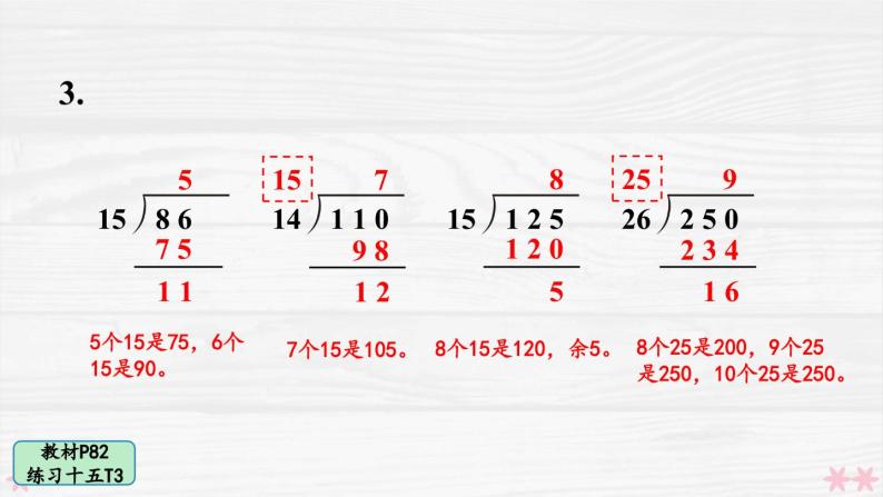 人教版小学数学4上 6《除数是两位数的除法》 教材练习十五 课件05