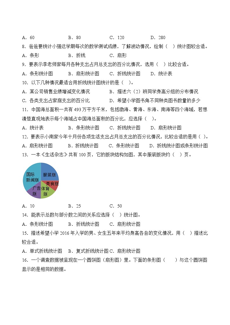 数学人教版6年级上册第7单元精准教学★★★题库03