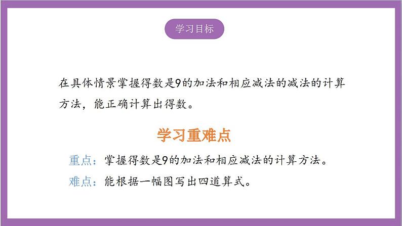 苏教版数学一年级上册 8.8 得数是9的加法和相应的减法课件02