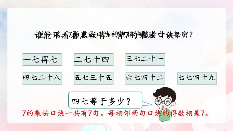 【核心素养】人教版小学数学二年级上册 6.1《7的乘法口诀》   课件+教案+同步分层作业（含教学反思和答案）08