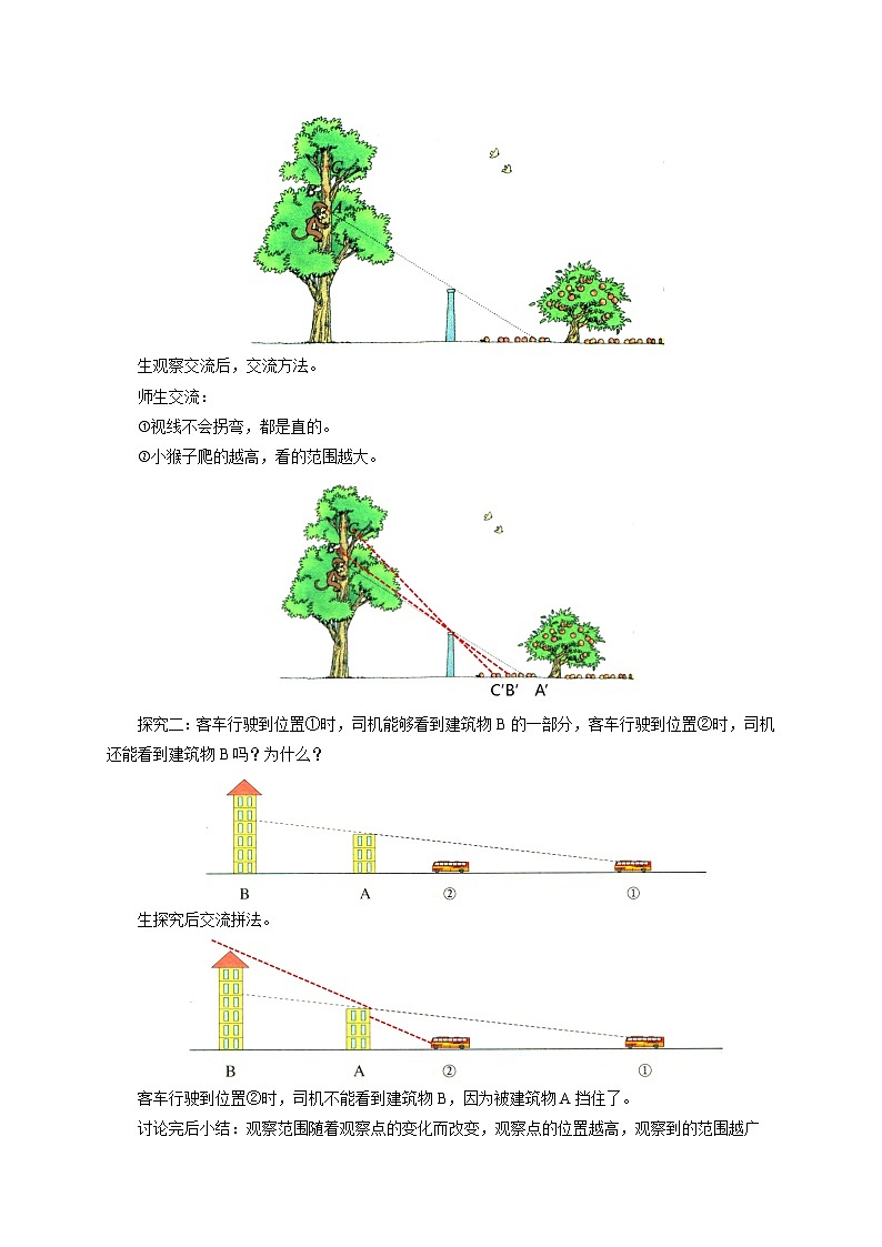 【同步教案】北师大版数学六年级上册--3.2观察的范围  教案02