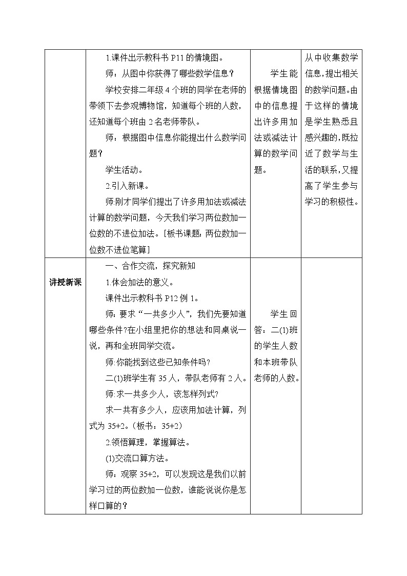 【核心素养】人教版小学数学二年级上册 2.1《两位数加一位数不进位笔算》 课件+教案+同步分层作业(含教学反思和答案)02