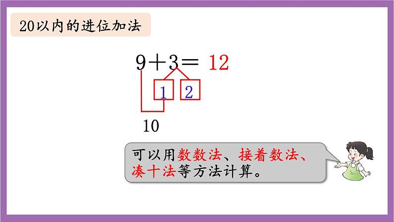 西师大版数学一年级上册 总复习 第2课时 20以内的加减法 课件07