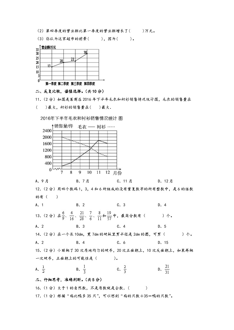 【开学摸底考】苏教版数学六年级上学期--开学摸底考试卷（二）（A3+A4+答案解析）02