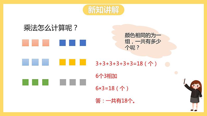 冀教版数学二上 3.1认识乘法 课件第5页