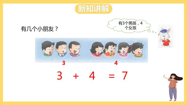 冀教版数学一上 5.3《6和7的加减法》 课件+敬爱啊04